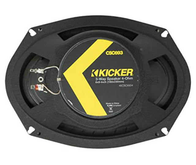 Kicker CS Series 150 Watt 6 x 9 Inch Car Audio Coaxial Speaker Pair, Yellow