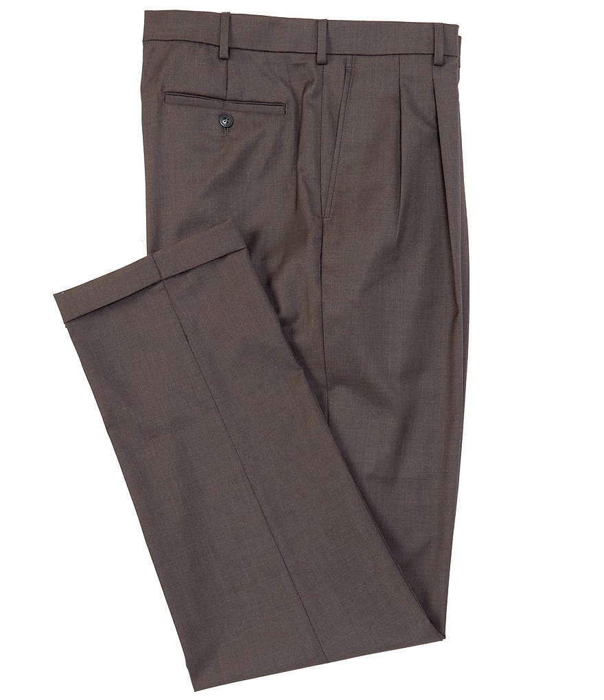 Roundtree & Yorke Big & Tall TravelSmart Pleated Front Relaxed Solid Dress Pants