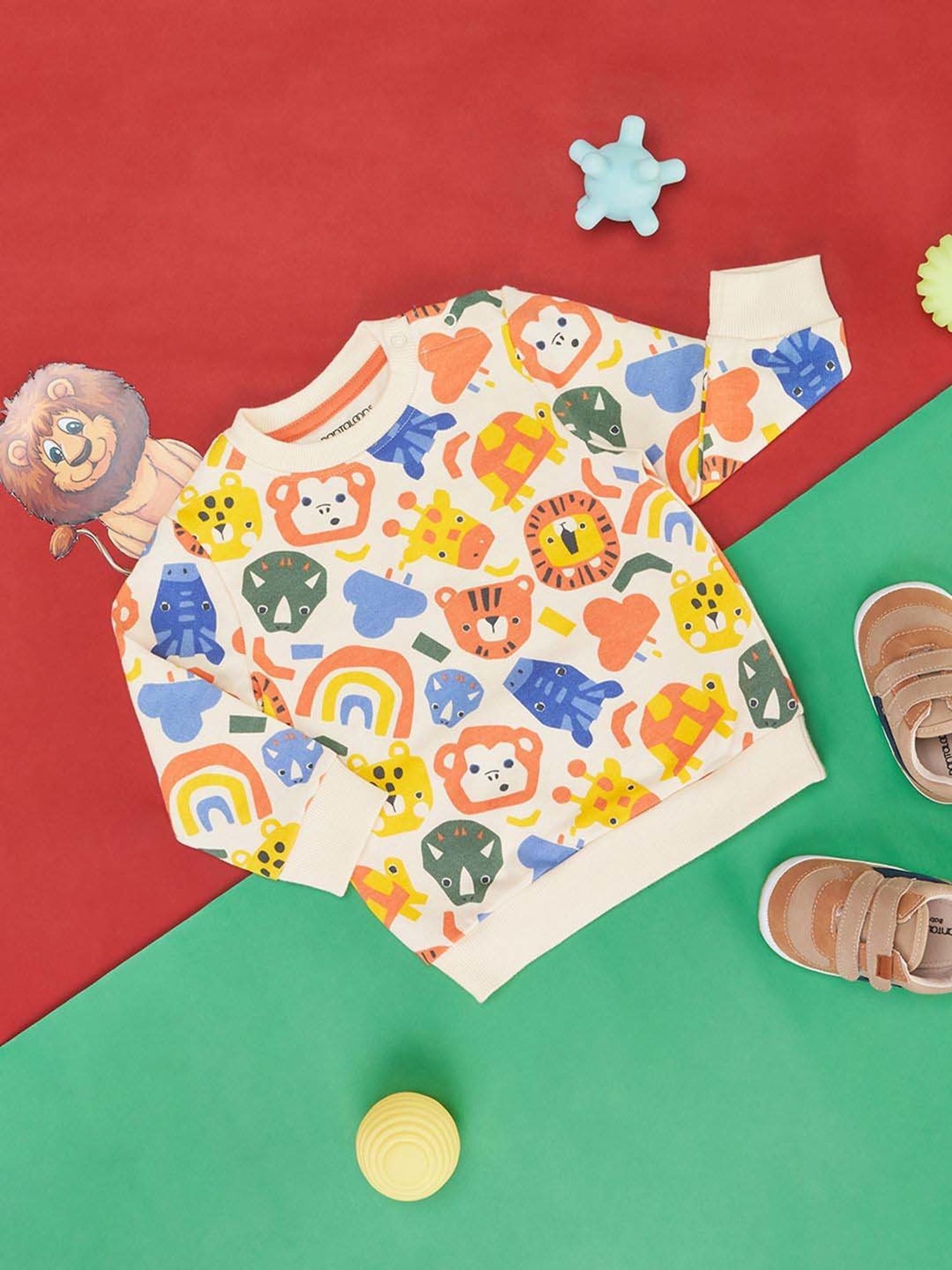 Nino Bambino Kids Red & Pink Printed Full Sleeves Jacket