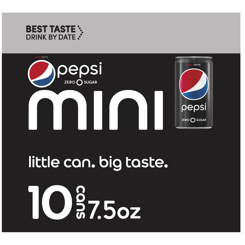 Pepsi Zero Sugar - 10pk/7.5 fl oz Mini Cans