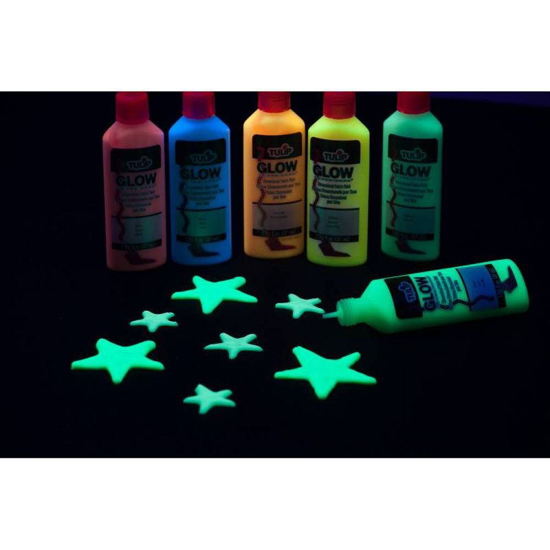 Tulip 6ct 1.25 fl oz Dimensional Fabric Paint - Glow in the Dark