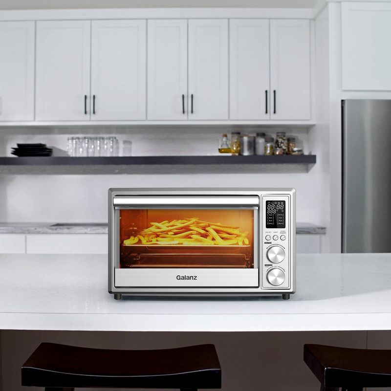 Galanz 0.9 cu ft 6-Slice Digital Toaster Oven with Air Fry - Stainless Steel