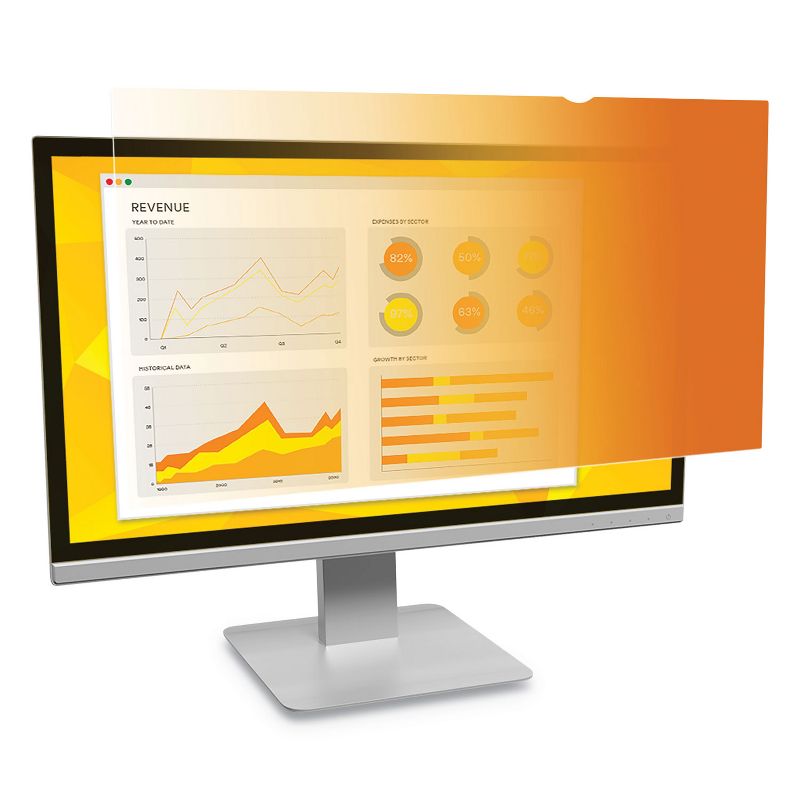 3M Frameless Gold Privacy Filter, For 24", Widescreen, Monitors, 16:9 Aspect Ratio GF240W9B