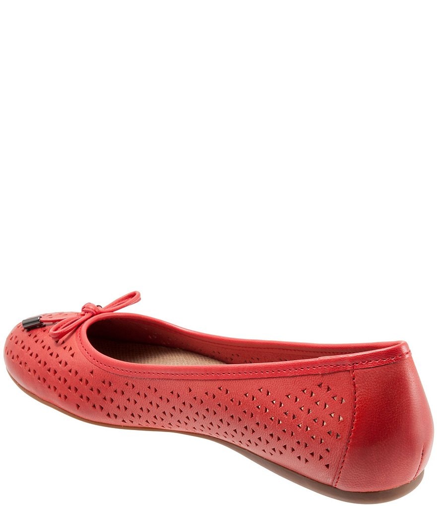 SoftWalk Napa Laser Perforated Bow Detail Ballerina Flats