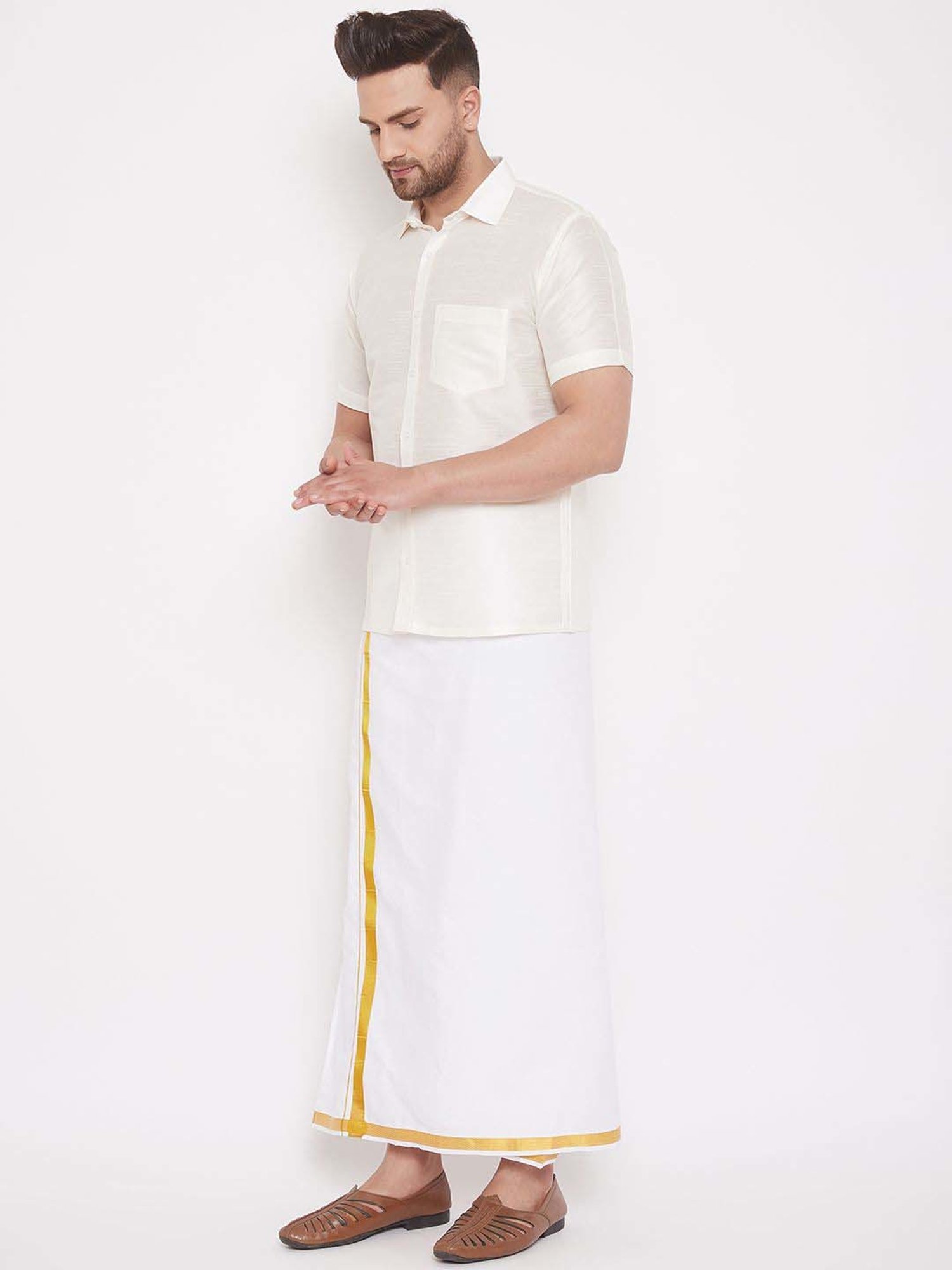 Ramraj Light Pink Regular Fit Shirt