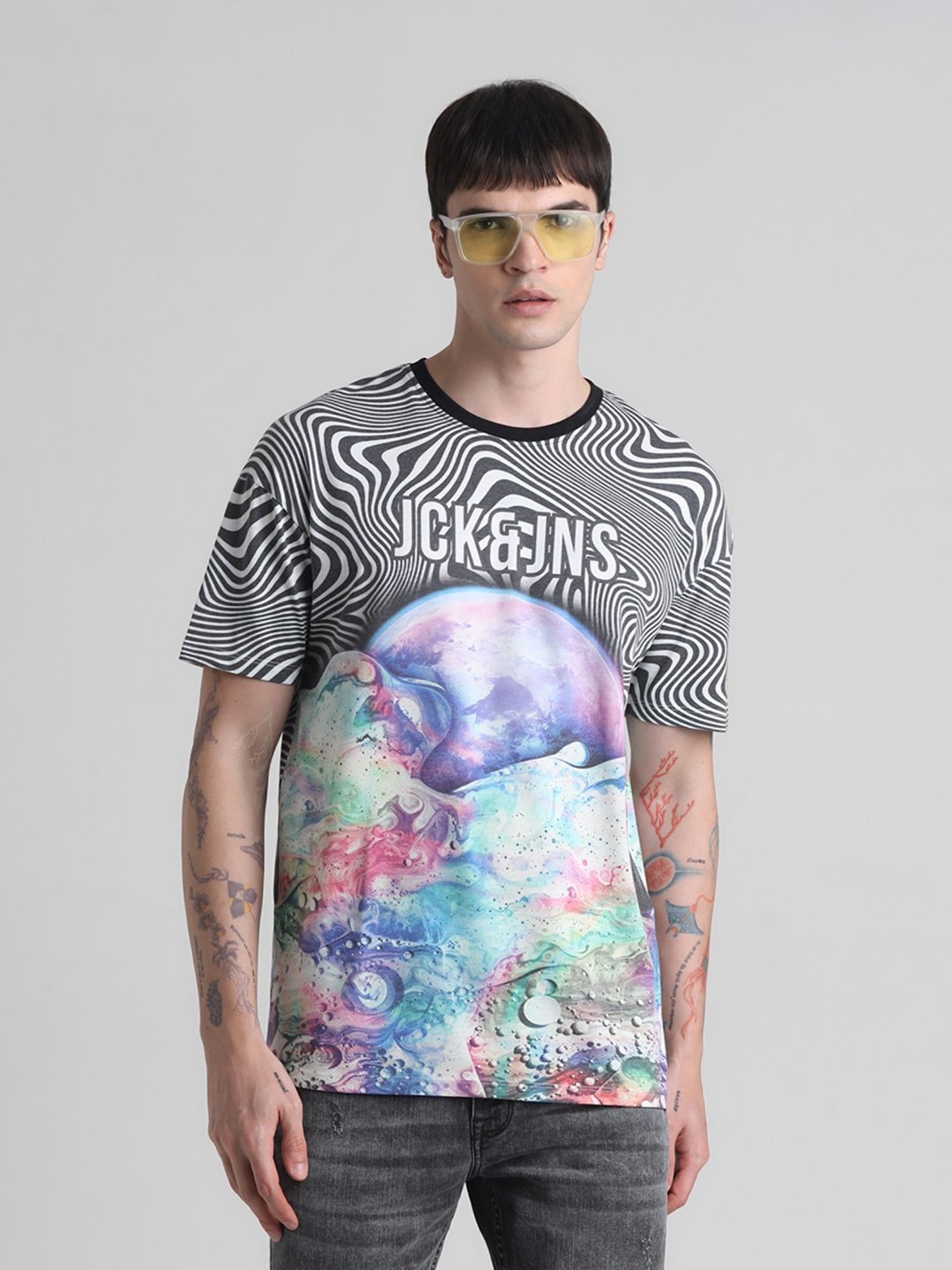 Jack & Jones Cloud Dancer Slim Fit Printed T-Shirt