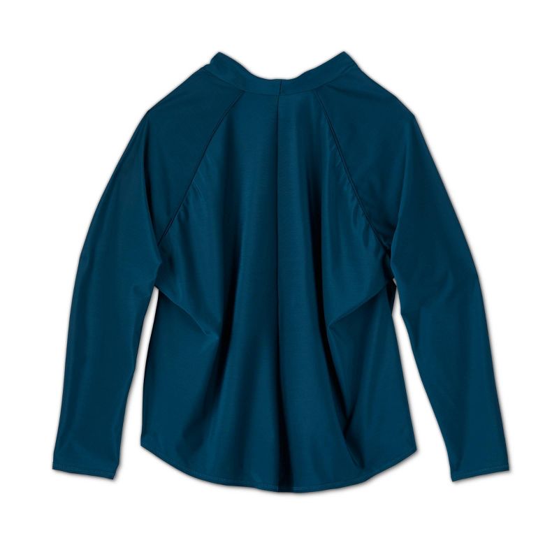 Women's Plus Size Long Sleeve Mock Neck Rash Guard - All in Motion™ Teal 18W