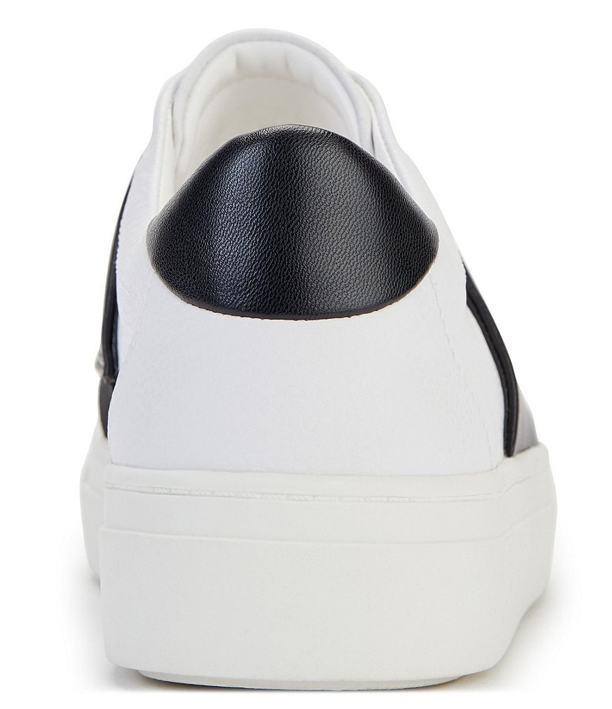 KARL LAGERFELD PARIS Cameli Leather Embroidered Signature Slip-On Sneakers