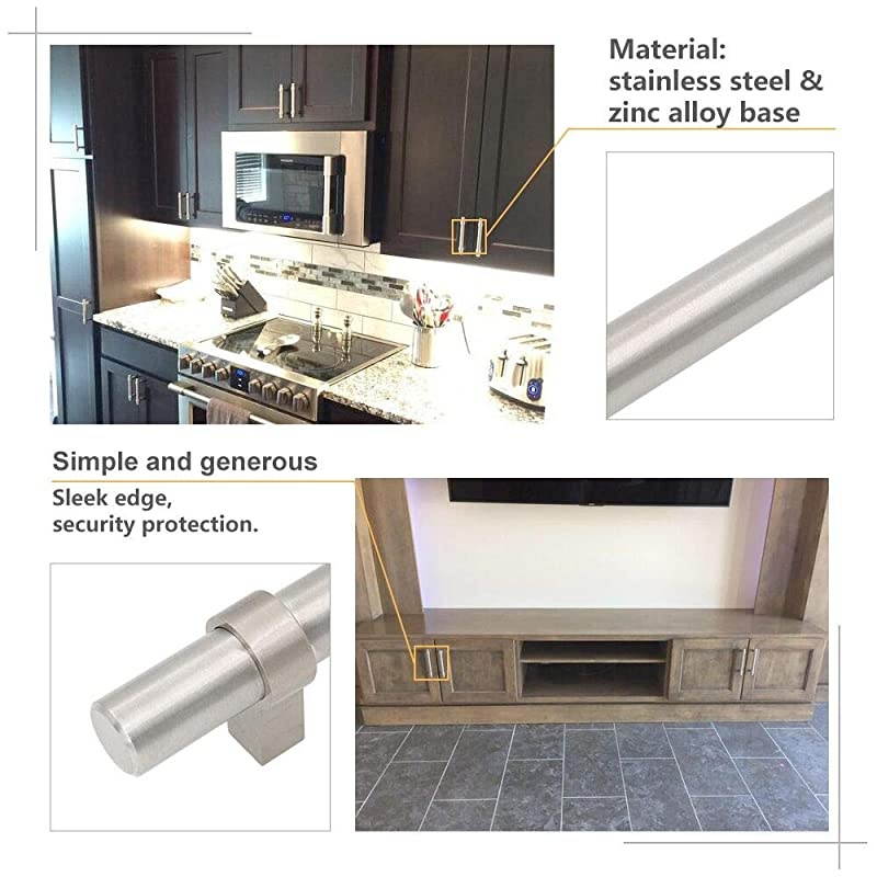 Black Cabinet Handles 3.5 in Cabinet Pulls Black 10 Pack - HDT16BK Cabinet Door Handles Matte Black Cabinet Hardware Black Drawer Pulls Drawer Handles Black