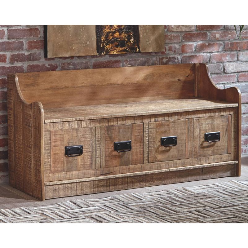 Garrettville Storage Bench Brown - Signature Design by Ashley