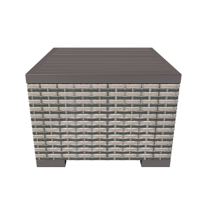 Nolin 7pc Sectional Weathered Brown Frame Sunbrella Spectrum Denim Fabric - La-Z-Boy