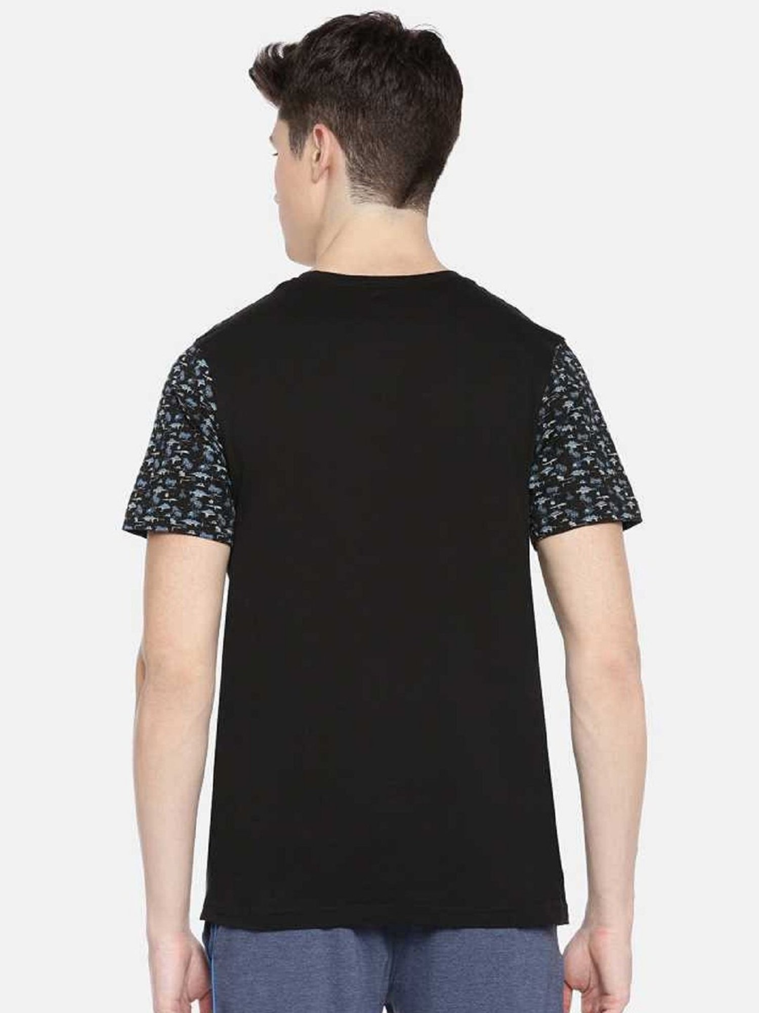 Dollar Black Regular Fit Printed T-Shirt