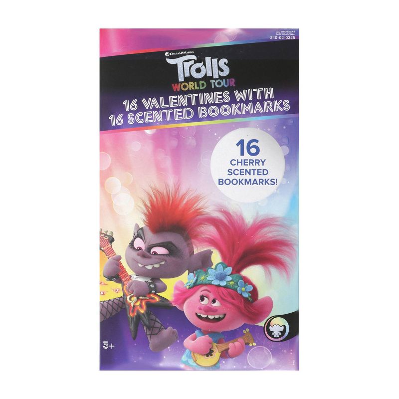 Trolls 16ct Valentines With Cherry Scented Bookmarks