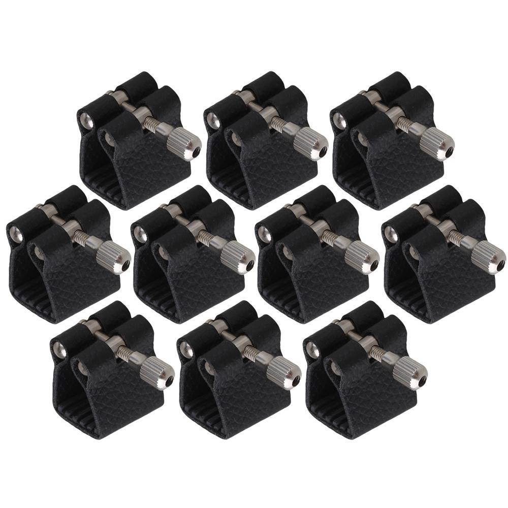 BQLZR 10PCS Soprano Sax Saxophone Artificial Leather Ligature Fastener Black Durable