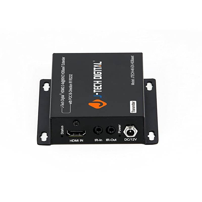 4K Ultra HD HDBaseT HDMI Extender Over Cat5e/6 Ethernet up to 230ft (1080P) 130ft (4K), Supports HDMI 2.0 HDCP 2.2/1.4, RS232, Bi-Directional IR and PoC