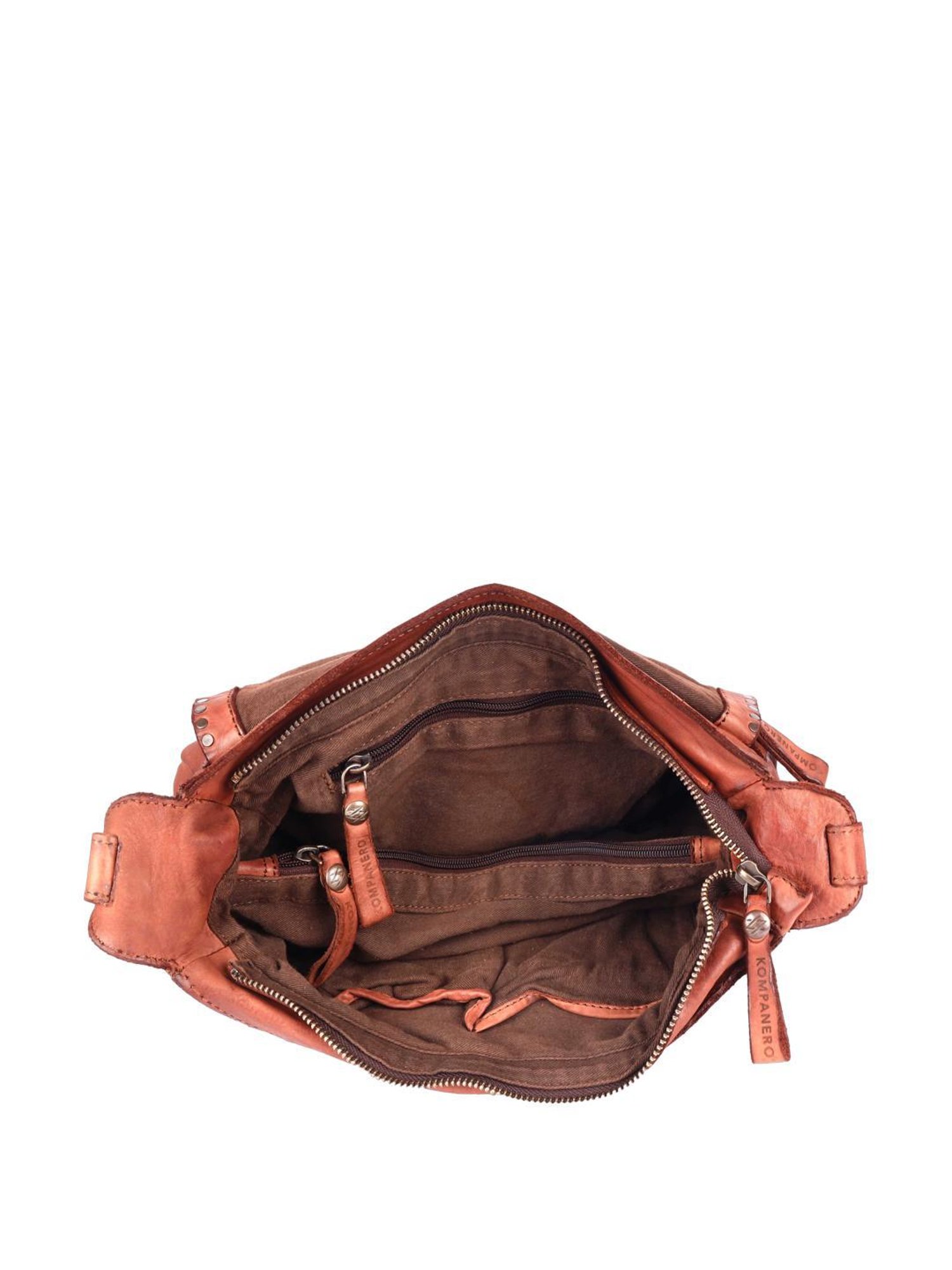 KOMPANERO Alaska Cognac Embellished Medium Sling Handbag