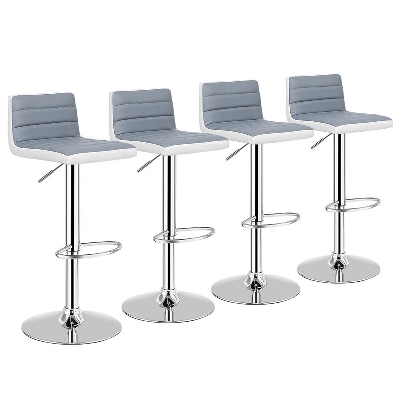 Costway Set of 4 Bar Stools Adjustable Barstool PU Leather Swivel Pub Chairs Armless New