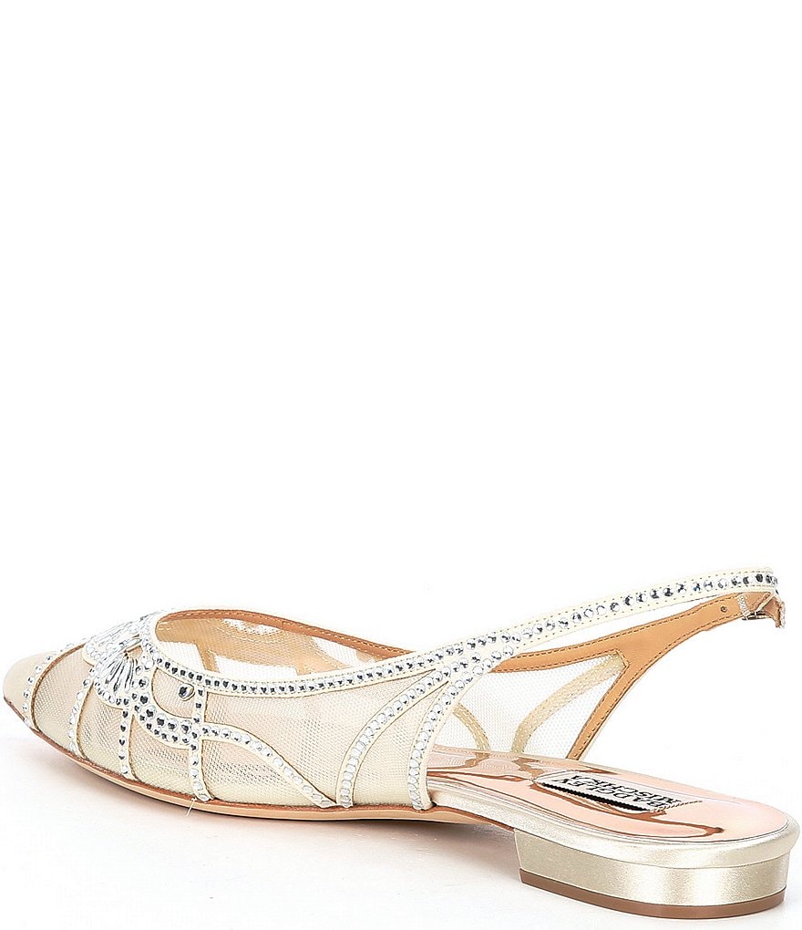 Badgley Mischka Hanna Satin Slingback Flats