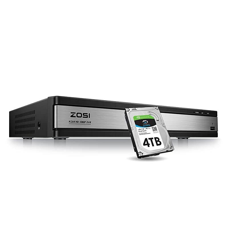 16CH 1080P Video Security Dvr Recorder with 4TB Hard Drive, 4 in 1 Hybrid (Ahd/Tvi/Cvi/Analog) CCTV Home Security System for HD-Tvi Cvi Cvbs Ahd 960H/720P/1080P CCTV Cameras