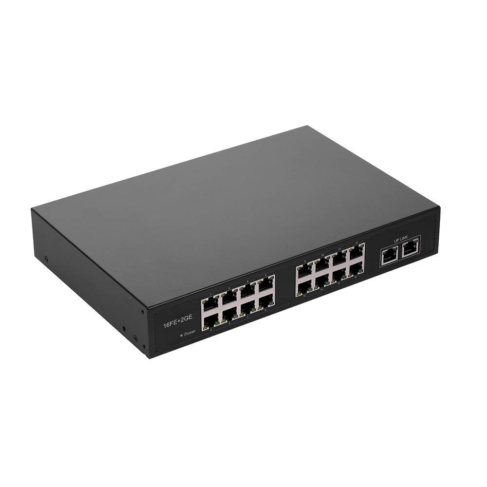 ZWD-16+2BZQN 16FE + 2GE POE Switch with 16 POE Ports 2 Gigabit Uplink IEEE 802.3af Standard POE Switch Power