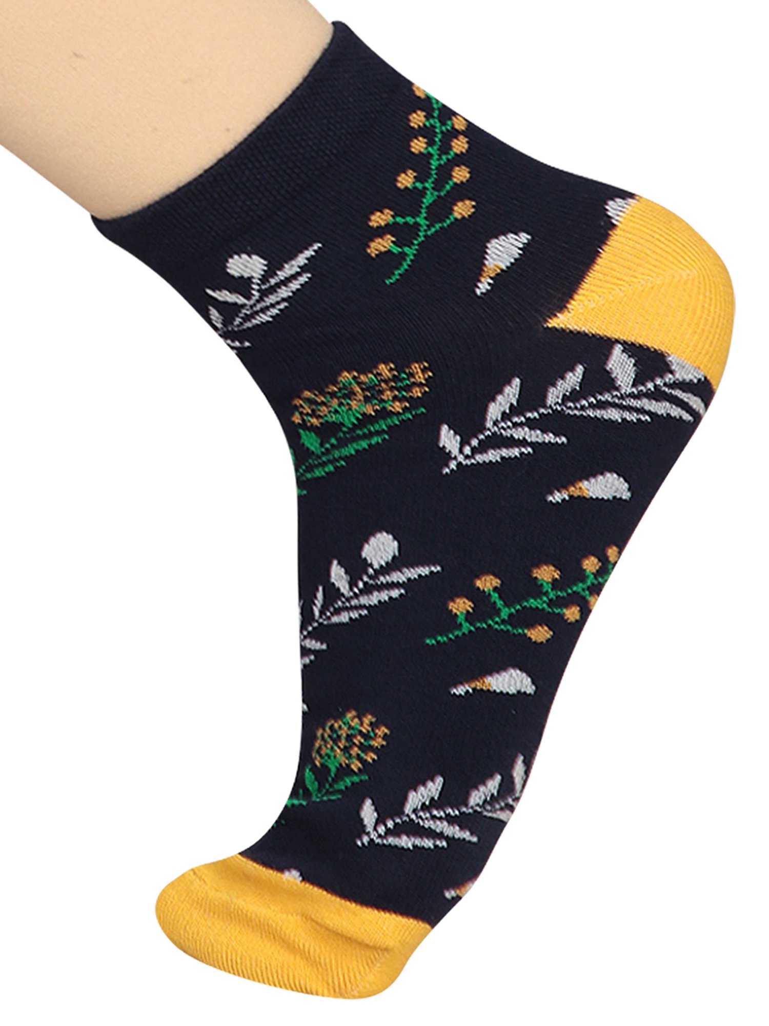 Bodycare Black & Navy Floral Print Socks (Pack Of 2)