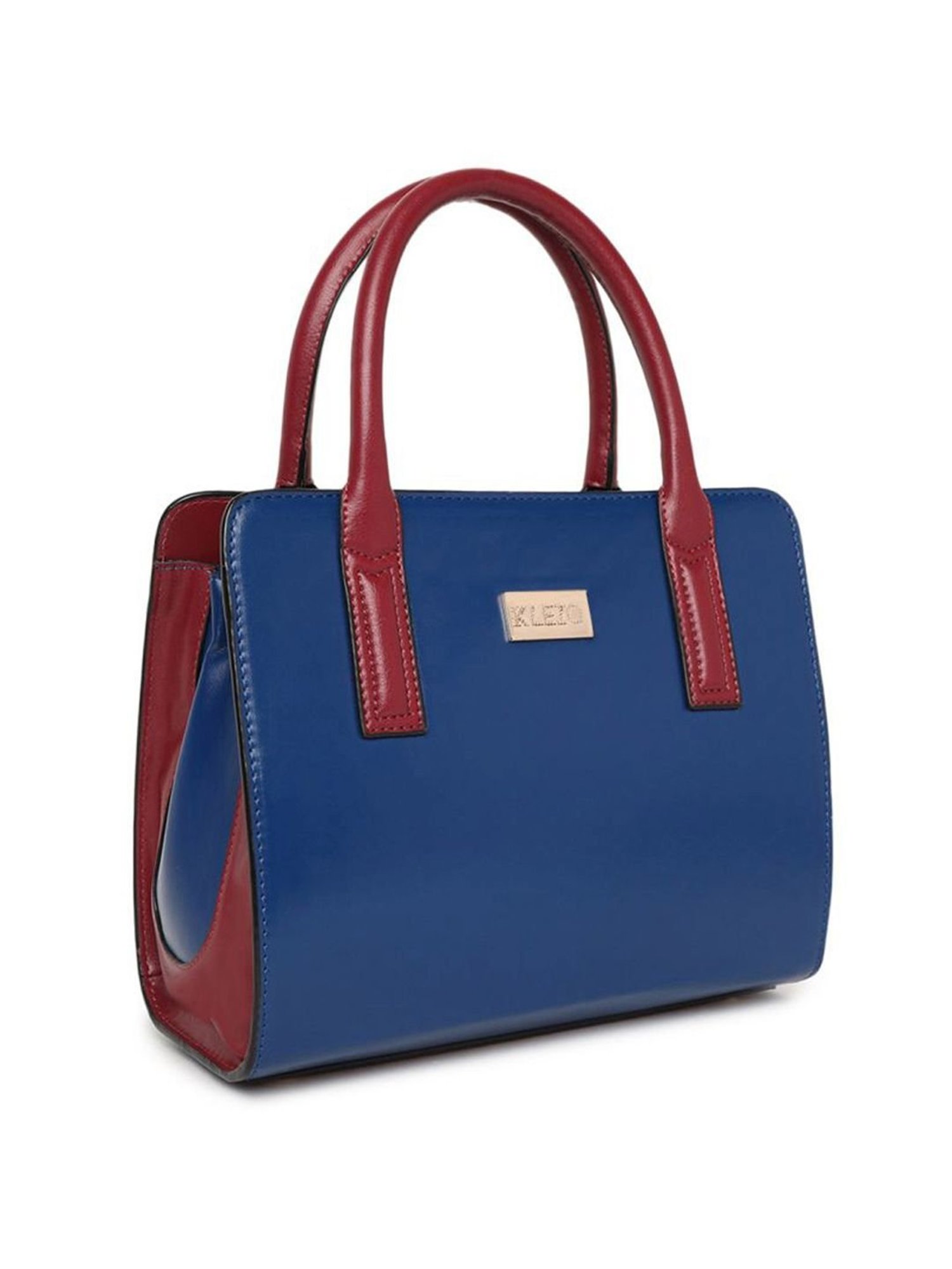 KLEIO Blue Solid Medium Handbag