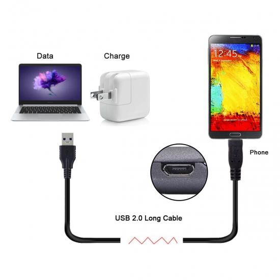 Xiwai 5m Micro USB 5Pin to USB 2.0 Male Data Cable for Tablet & Cell Phone & Camera