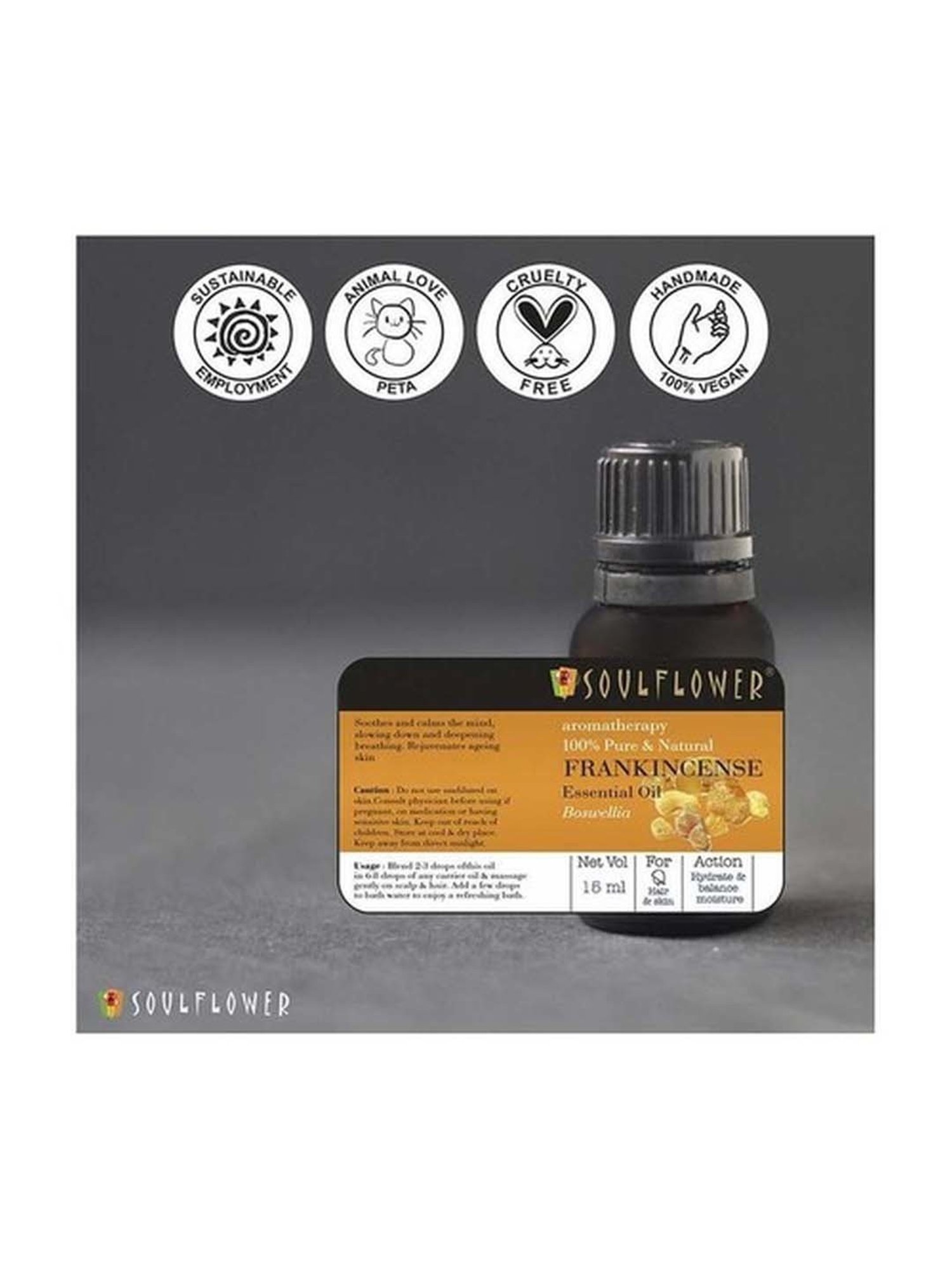 Soulflower Frankincense Essential Oil - 15 ml