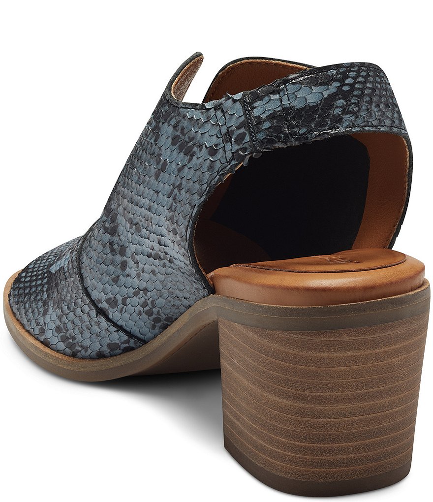 Lucky Brand Rhazy Snake Print Leather Slingback Shooties
