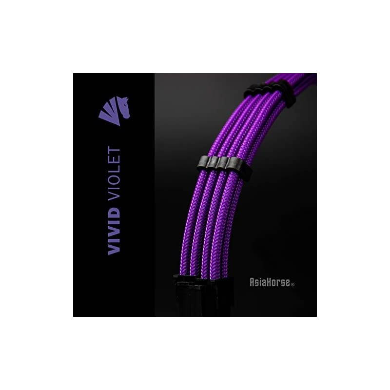 Customization Mod Sleeve Extension Power Supply Cable Kit 18AWG ATXEPS8pin PCIE6pin PCIE Purple