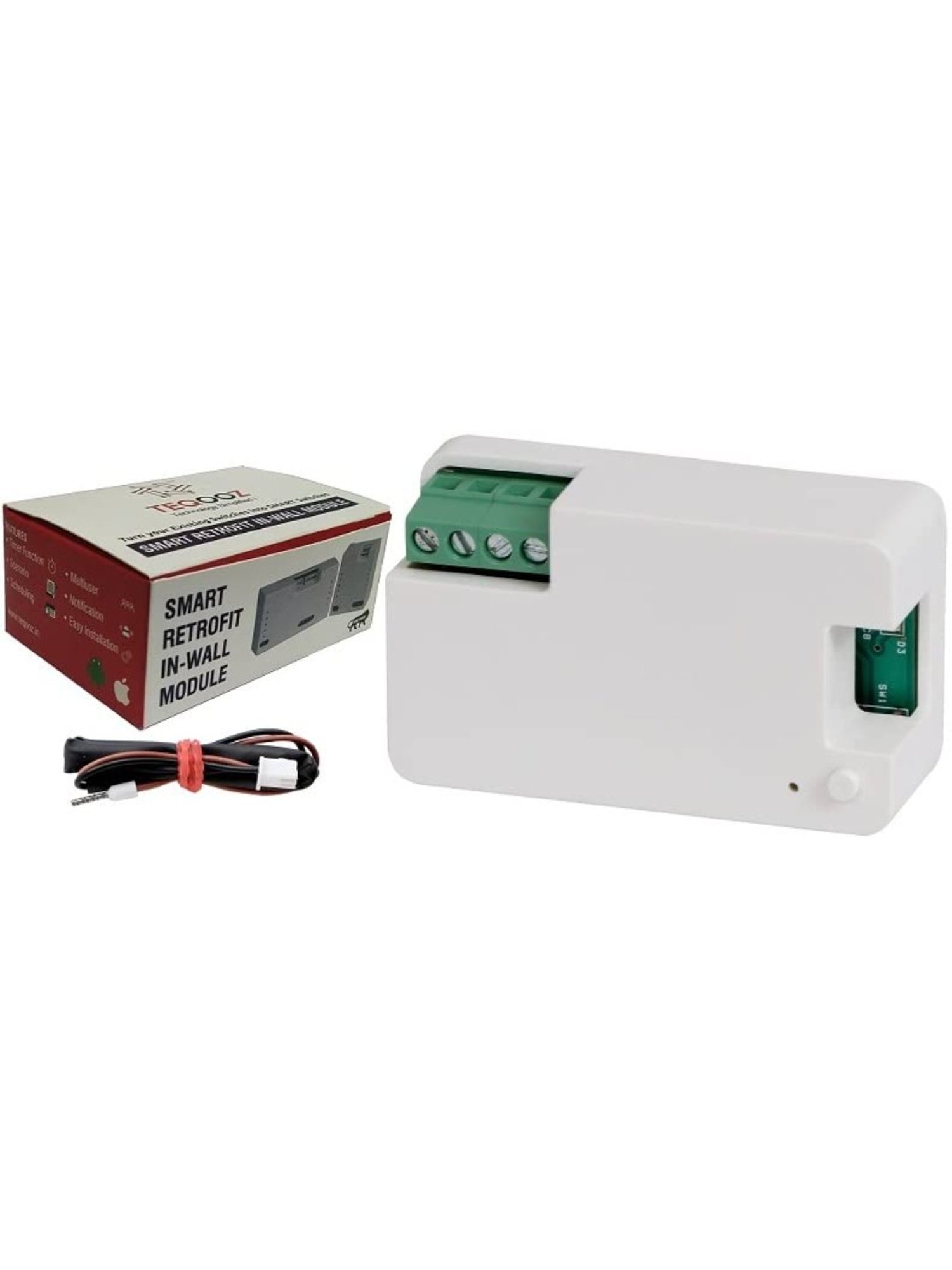 Teqooz WiFi 1 Node Smart Switch Module 16 Amp Retrofit (in-Wall) (White)