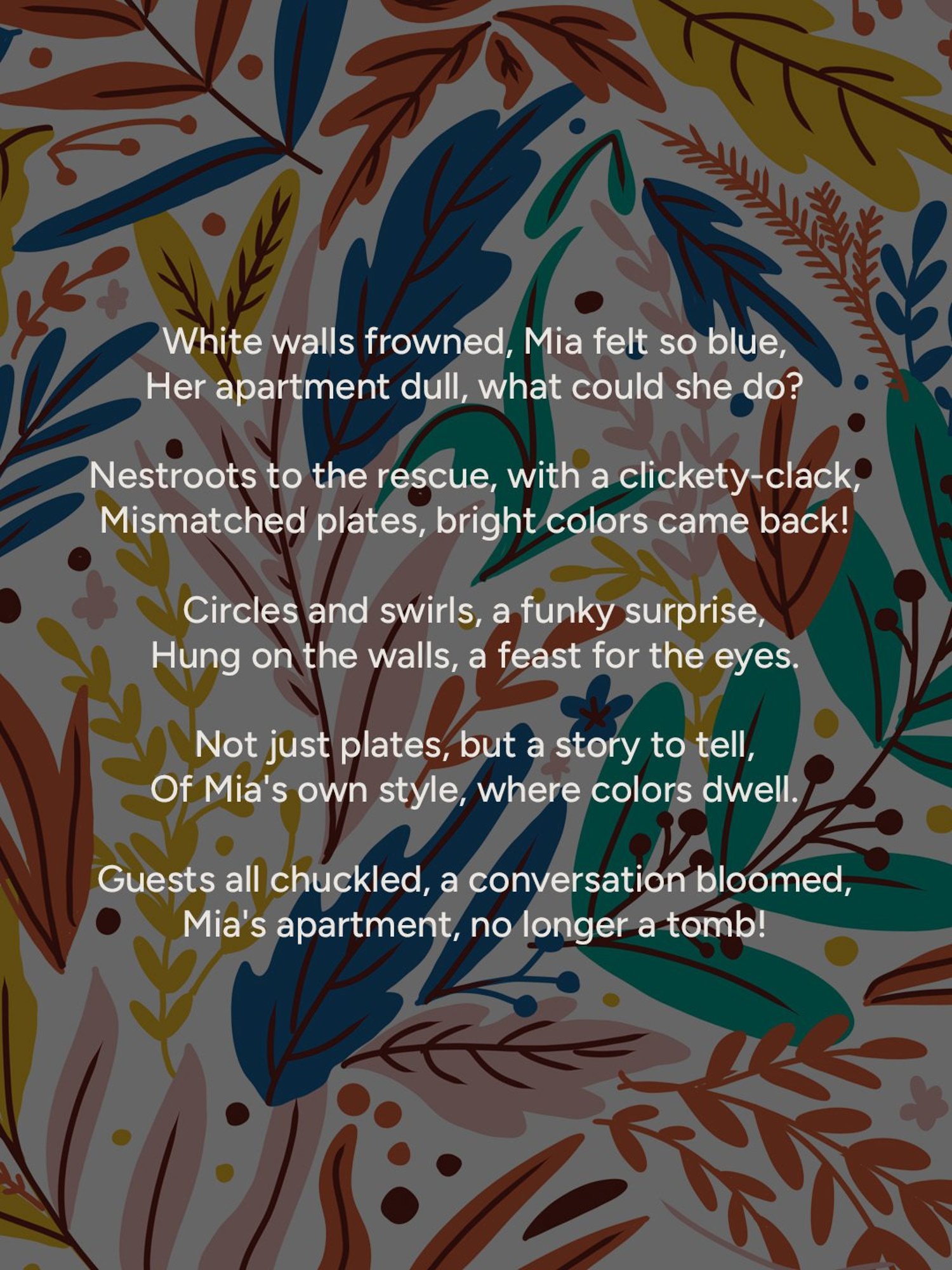 Nestroots Playful Petals Multicolour Porcelain Decorative Wall Plate