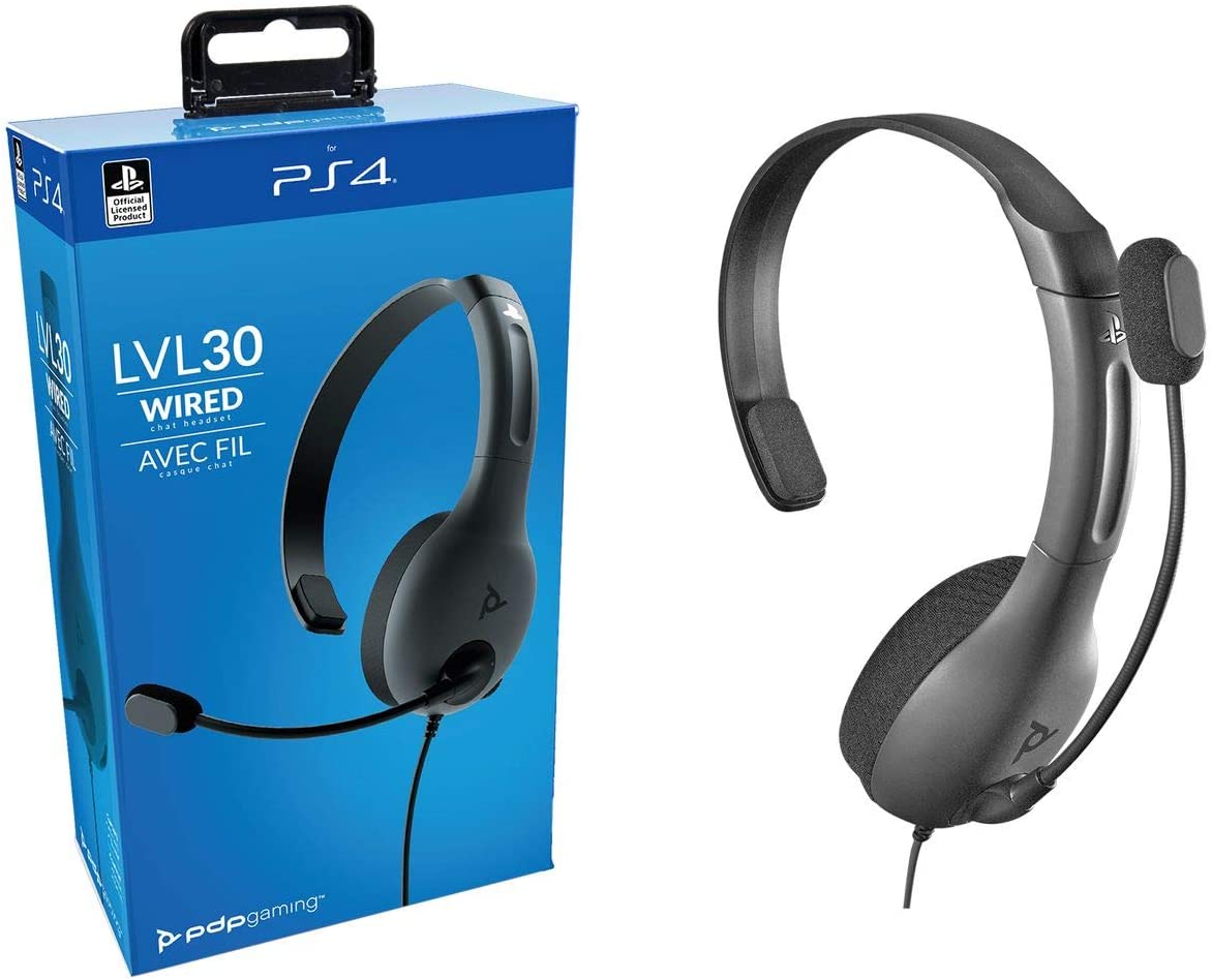 PDP Gaming LVL30 Wired Chat Headset - PlayStation 4, 051-107 - PlayStation 4