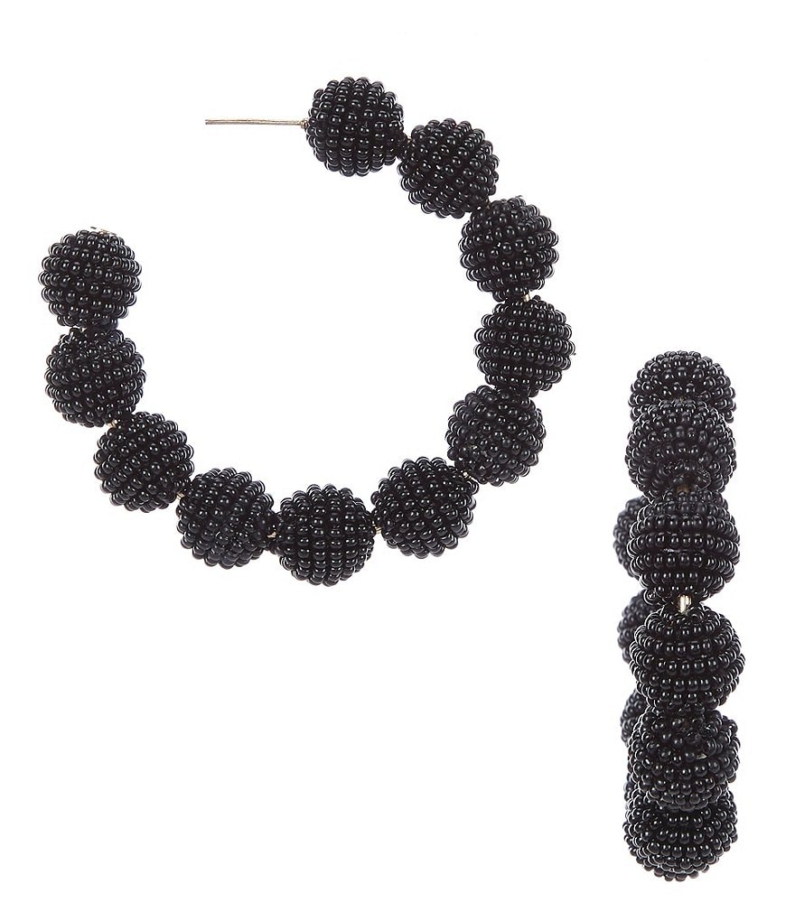 Anna & Ava Beaded Ball Hoop Earrings