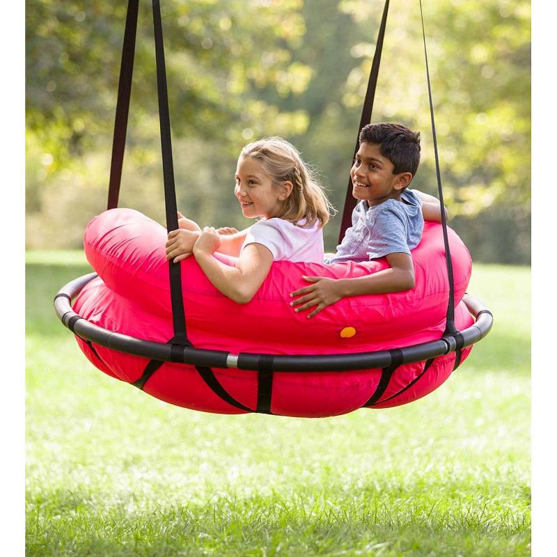 HearthSong Cozy Cushion Nest Swing for Kids and Adults with Inflatable Polyester-Covered Cushion, Holds up to 250 lbs.