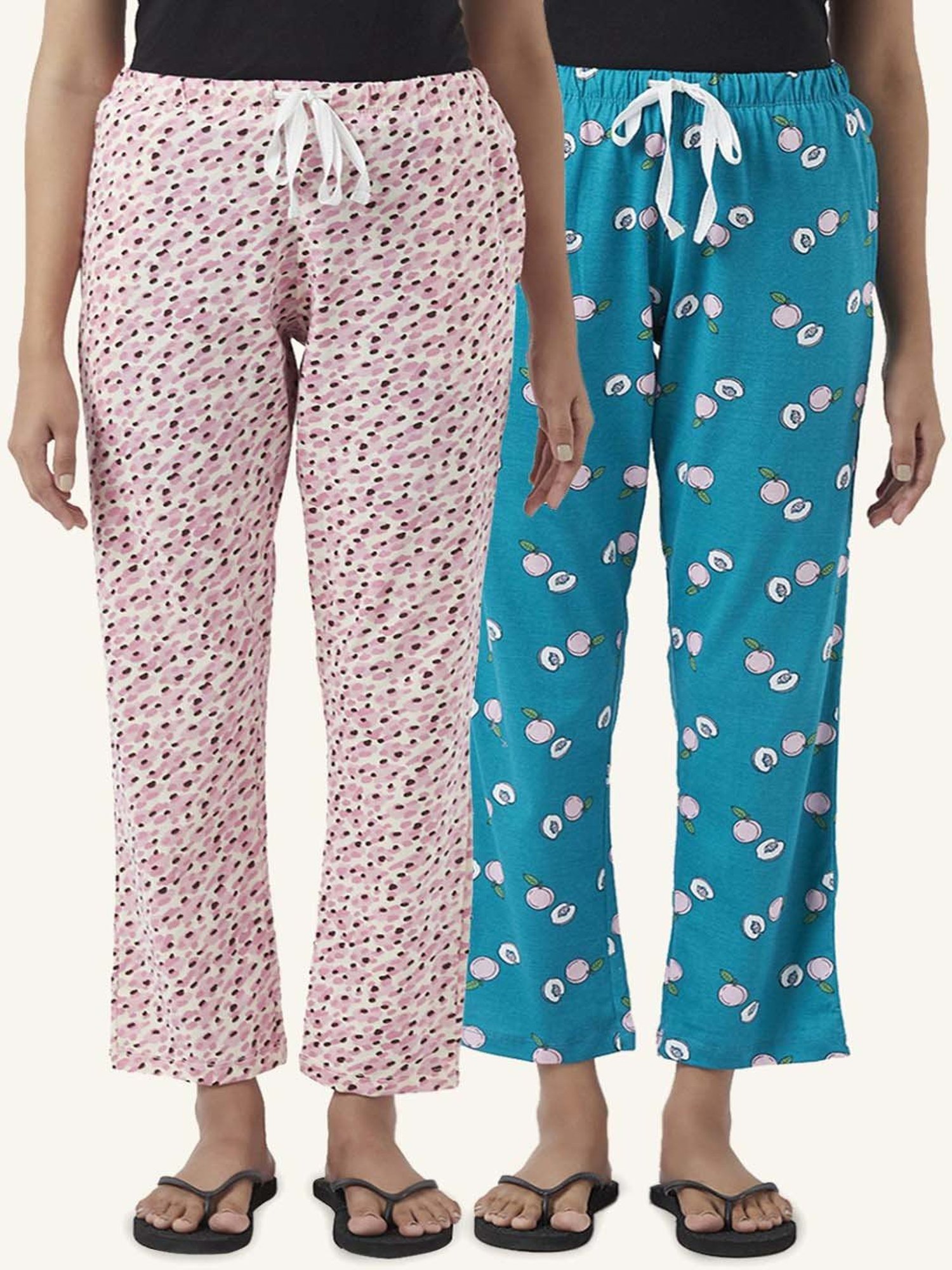 Dreamz by Pantaloons Pink Blue Cotton Printed Pyjamas