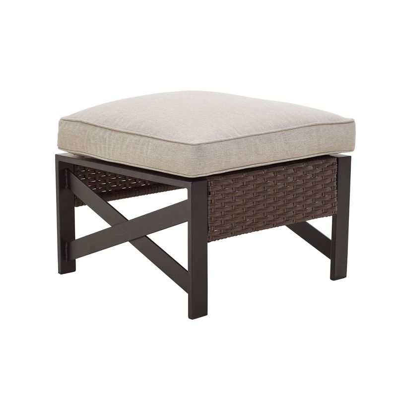 Newbury Premium Grade A Teak Wood Patio Ottoman White - Modway