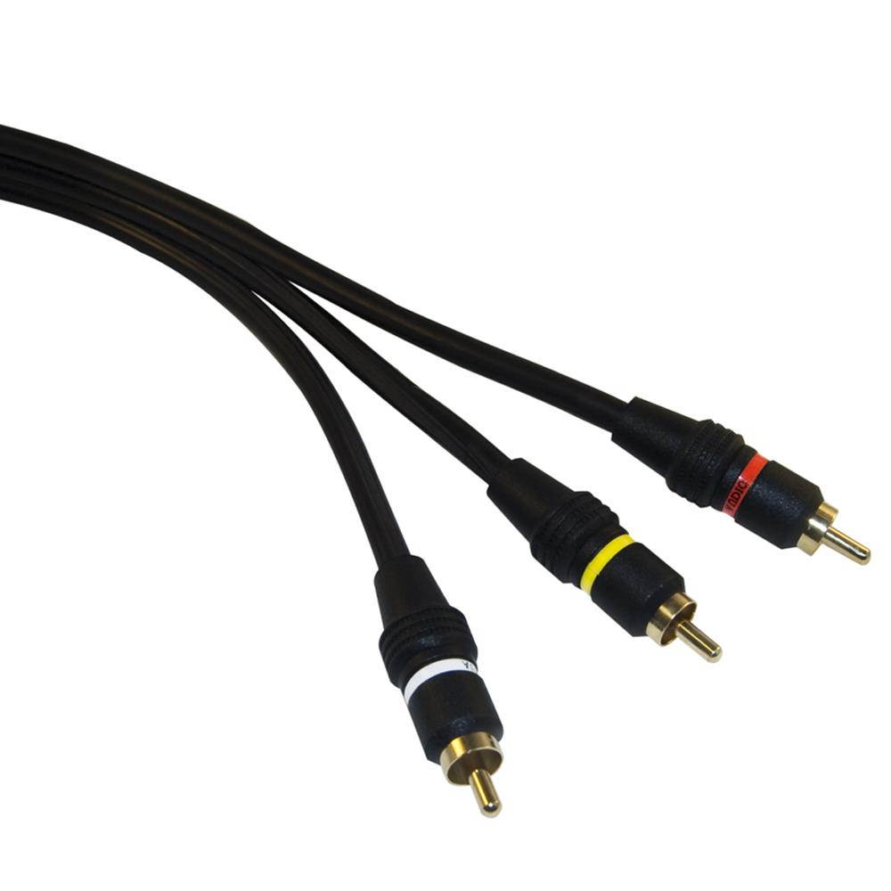CableWholesale 10R2-03106 High Quality RCA Audio, Video Cable, 3 RCA Male, Gold-plated Connectors, 6 foot