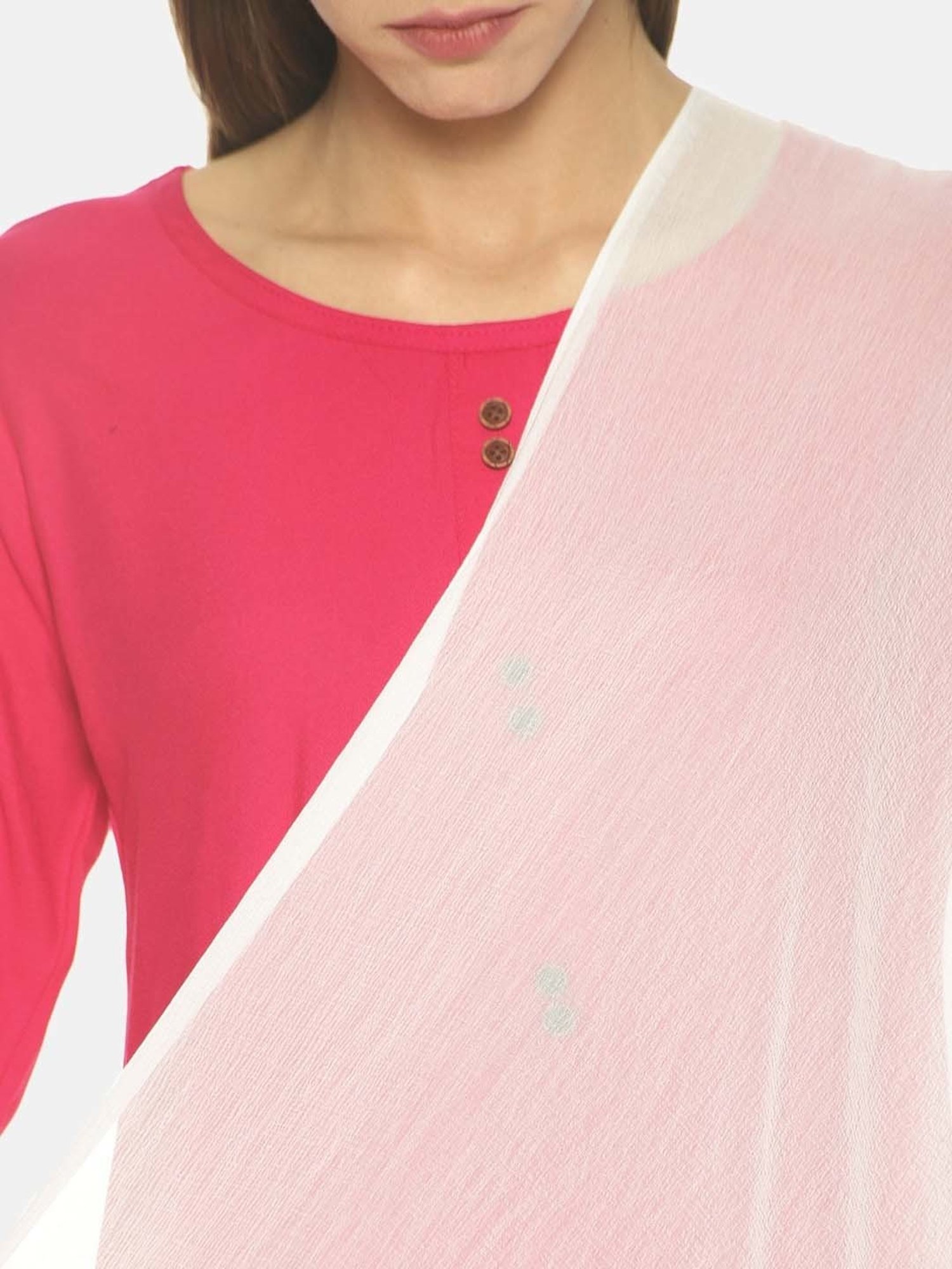 TWIN BIRDS Beige & Black Plain Dupatta - Set Of 3