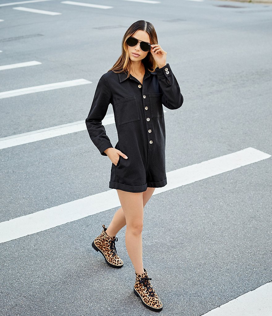 Every Stripe Long Sleeve Button Front Romper