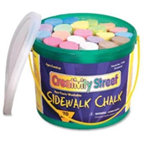 Chenille Kraft Sidewalk Chalk Washable/Nontoxic 20 Pc 4"x1" Assorted 1700