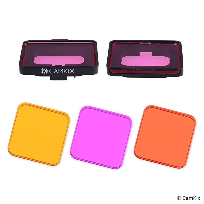 Diving Filter Kit Compatible with GoPro Hero 6 and Hero 5 Black 3 Filters 1x Red 1x Magenta 1x Yellow Not for use with Waterproof housing