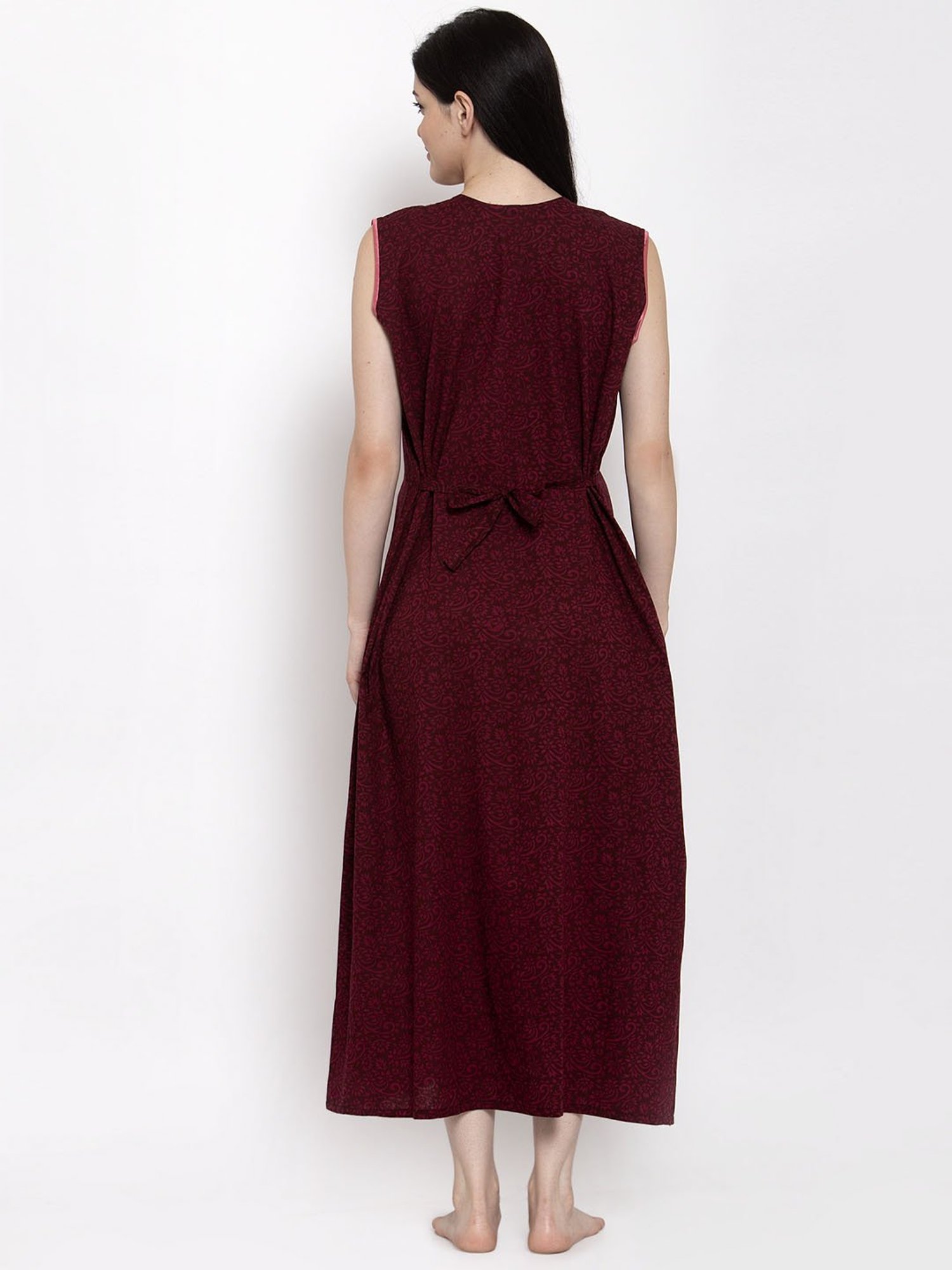 Secret Wish Maroon Printed Nighty