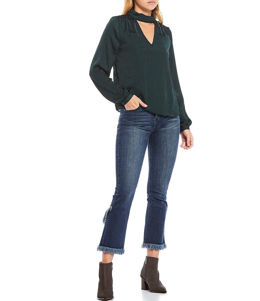 WAYF Double Ruffle V-Neck Peplum Top