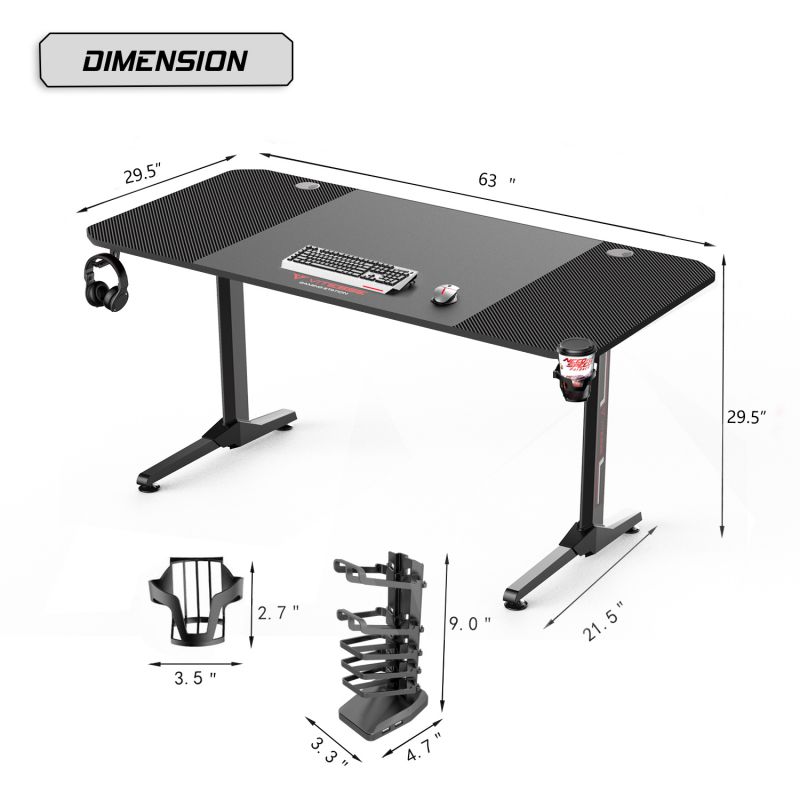 RESPAWN 3000 Gaming Computer Desk - Ergonomic Height Adjustable Gaming Desk, in Blue (RSP-3000-BLU)