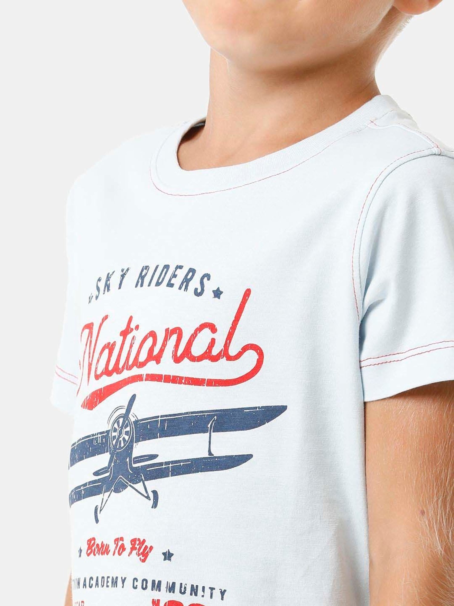 Kate & Oscar Kids Off-White Cotton Printed T-Shirt