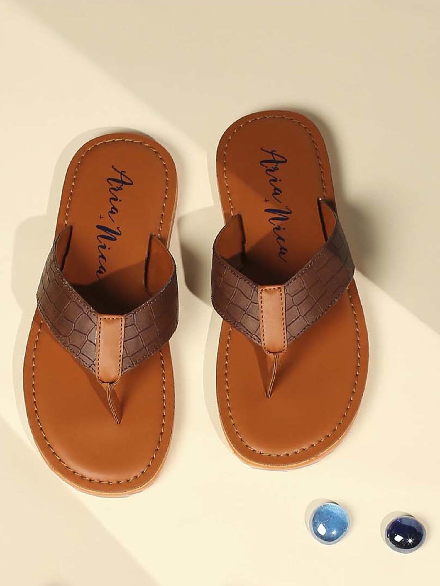 Yellow by Westside Blue & Grey Slingback Slides