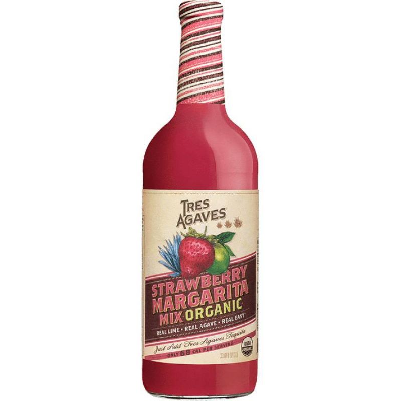 Tres Agaves Organic Strawberry Margarita Mix - 1L Bottle