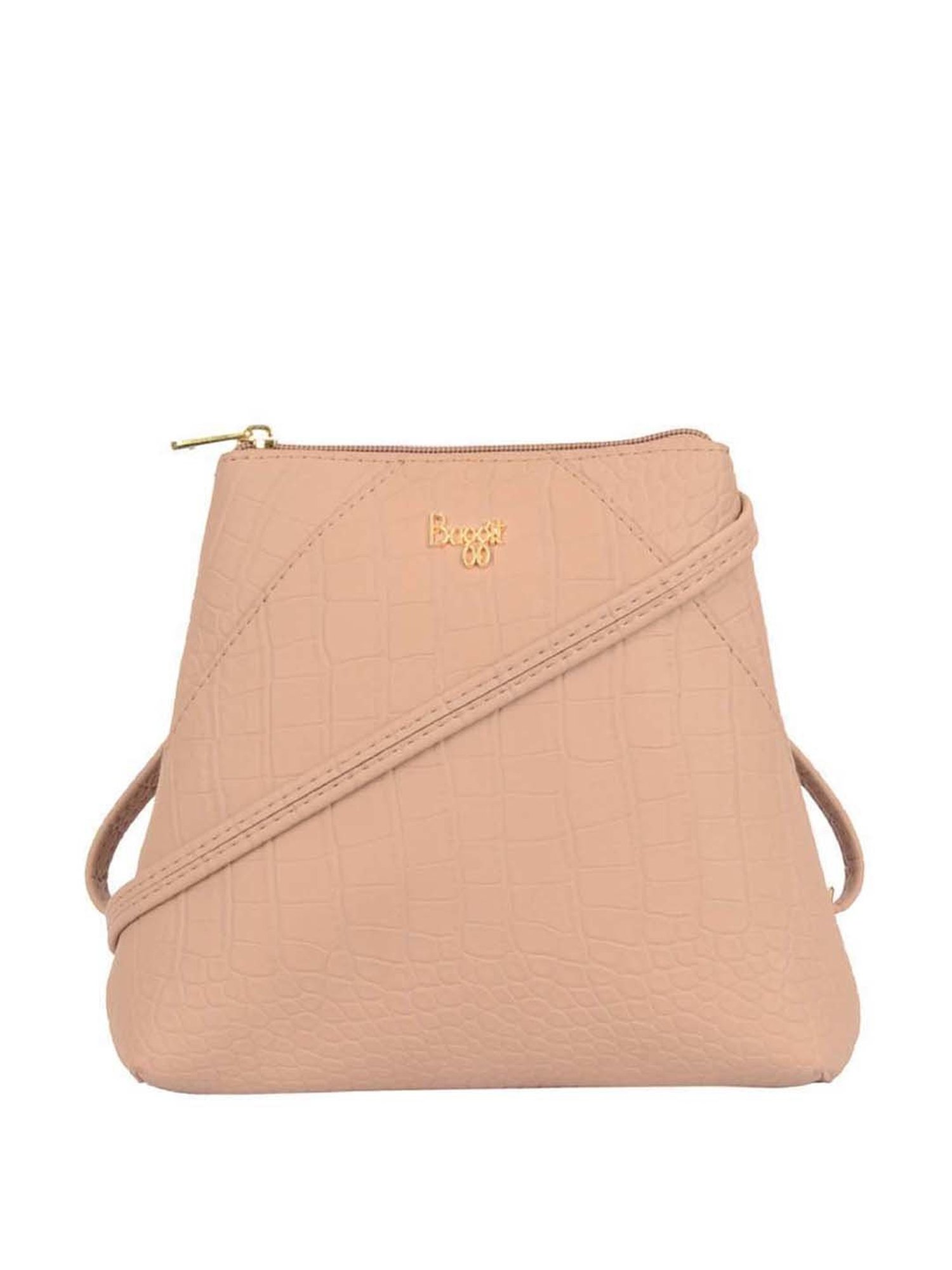 Baggit Mauve Textured Small Convertible Backpack