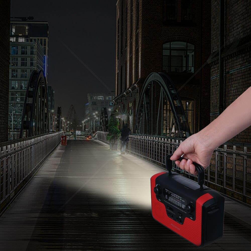 Real NOAA Alert Weather Radio with Alarm, iRonsnow IS-388 Solar Hand Crank Emergency AM/FM/SW/WB Radio, TF Card Speaker, LED Flashlight & Reading Camping Lamp, 2300mAh Cell Phone Charger